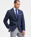 Ted By Ted Baker Men's Modern-fit Navy Boucle Plaid Sport Coat In Blue