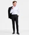 Ted By Ted Baker Men's Modern-fit Stretch Black Solid Wool-blend Suit Separate Pants In Black