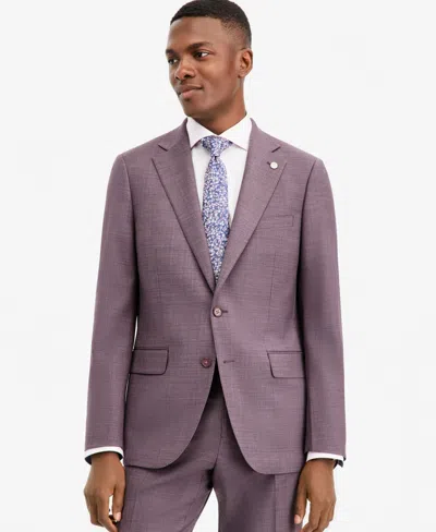 Ted By Ted Baker Men's Modern-fit Purple Solid Suit Separate Jacket