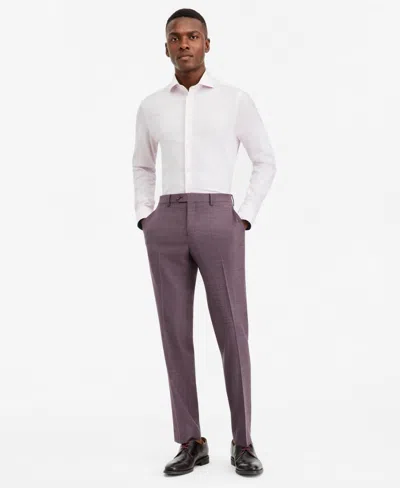 Ted By Ted Baker Men's Modern-fit Purple Solid Suit Separate Pants