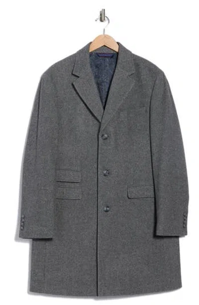 Ted By Ted Baker Notch Lapel Wool Blend Topcoat In Gray