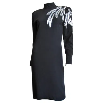 Pre-owned Ted Lapidus Haute Couture Dress 1980s In Black