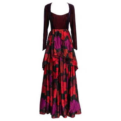 Pre-owned Ted Lapidus Haute Couture Silk And Velvet Dress, Size 36fr In Black