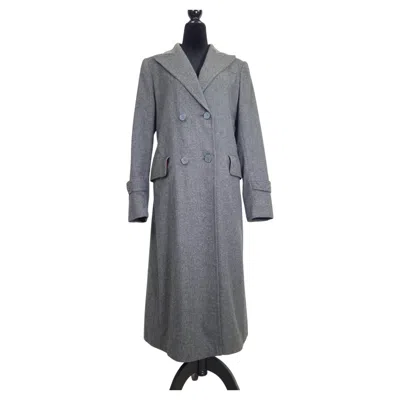 Pre-owned Ted Lapidus Long Gray Double-breasted  Coat From The 1970s