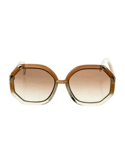 Pre-owned Ted Lapidus Oversize Gradient Sunglasses In Clear/neutrals