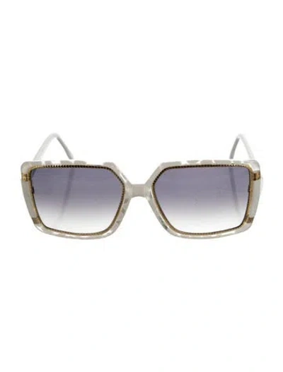 Pre-owned Ted Lapidus Oversize Gradient Sunglasses In White