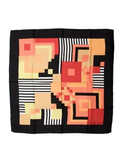 Pre-owned Ted Lapidus Satin Printed Scarf In Multi
