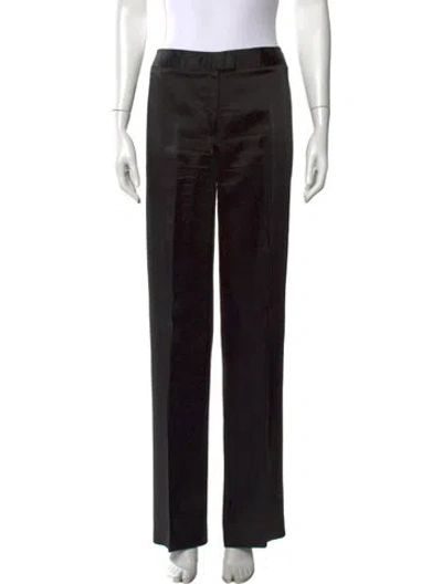 Pre-owned Ted Lapidus Satin Straight Leg Pants In Black