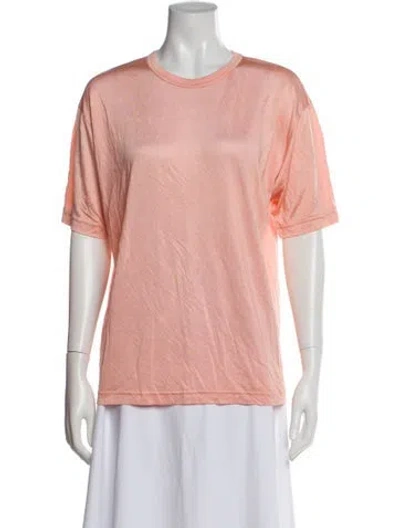 Pre-owned Ted Lapidus Silk Crew Neck T-shirt In Pink