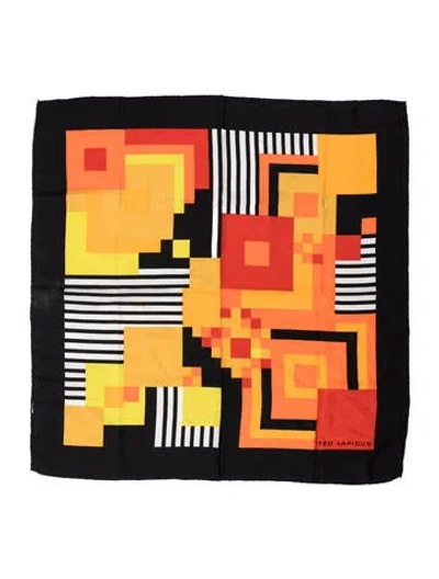 Pre-owned Ted Lapidus Silk Graphic Print Scarf In Red