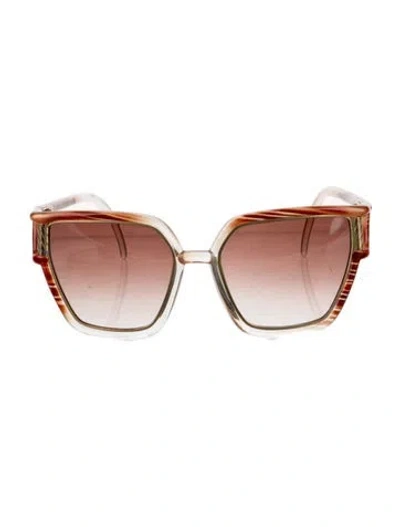 Pre-owned Ted Lapidus Square Gradient Sunglasses In Clear/red