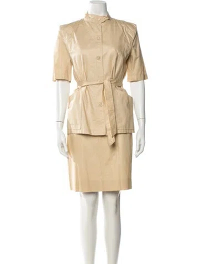Pre-owned Ted Lapidus Vintage 1970's Skirt Set In Neutrals