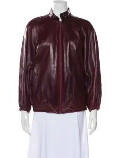 Pre-owned Ted Lapidus Vintage 1980's Bomber Jacket In Burgundy