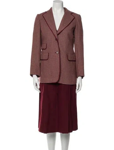 Pre-owned Ted Lapidus Vintage 1980's Skirt Suit In Burgundy