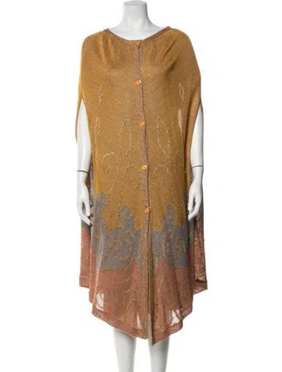 Pre-owned Ted Lapidus Vintage Glitter Accents Skirt Set In Yellow