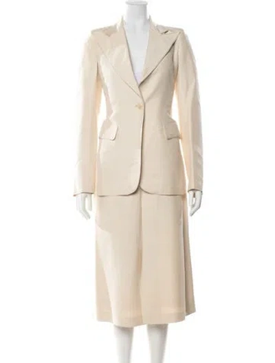 Pre-owned Ted Lapidus Vintage Late 1960's - Early 1970's Skirt Suit In Neutrals