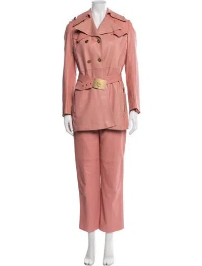 Pre-owned Ted Lapidus Vintage Late 1970's - Early 1980's Pant Set In Pink