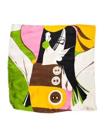 Pre-owned Ted Lapidus Vintage Printed Scarf In Neutral