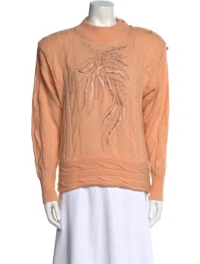 Pre-owned Ted Lapidus Wool Crew Neck Sweater In Orange