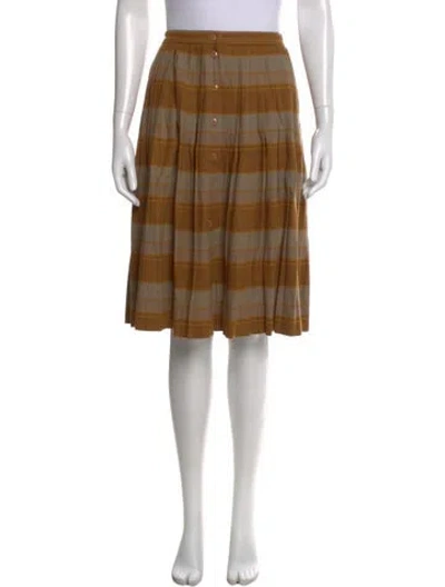 Pre-owned Ted Lapidus Wool Knee-length Skirt In Brown