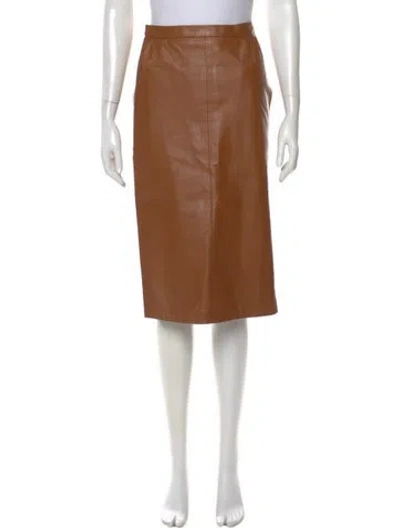 Pre-owned Ted Lapidus Wool Knee-length Skirt In Brown