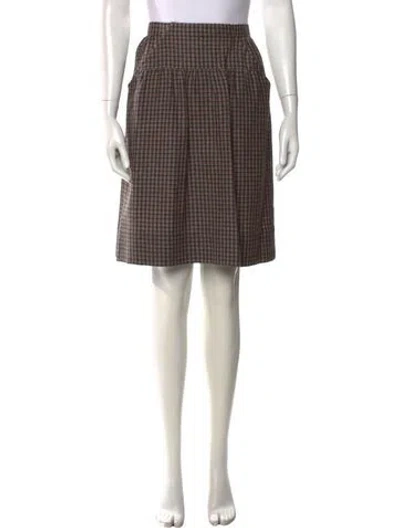Pre-owned Ted Lapidus Wool Knee-length Skirt In Brown