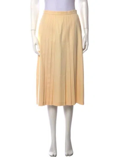 Pre-owned Ted Lapidus Wool Midi Length Skirt In Neutrals