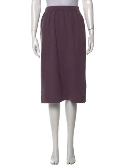 Pre-owned Ted Lapidus Wool Midi Length Skirt In Purple