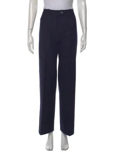 Pre-owned Ted Lapidus Wool Straight Leg Pants In Blue