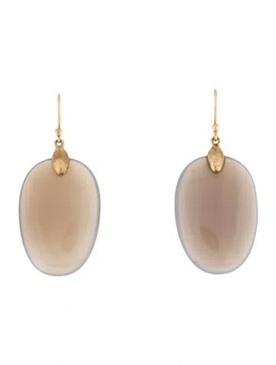 Pre-owned Ted Muehling 10k Agate Large Chips Earrings In Multi