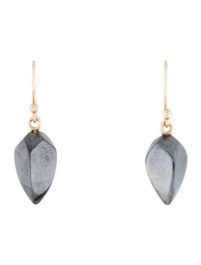 Pre-owned Ted Muehling 14k Hematine Gothic Drop Earrings In Multi