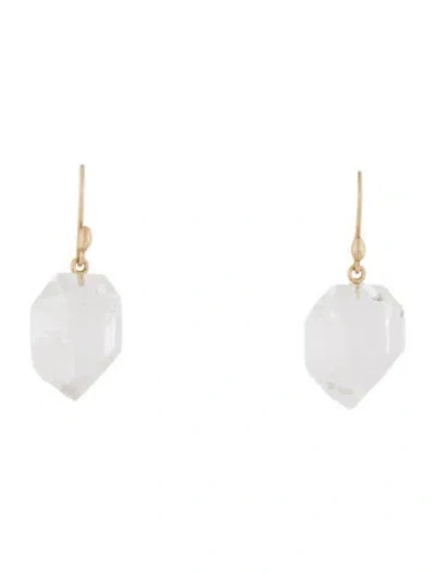 Pre-owned Ted Muehling 14k Quartz Drop Earrings In Multi