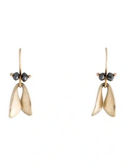 Pre-owned Ted Muehling 18k Diamond Fly Wings Drop Earrings In Multi