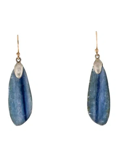 Pre-owned Ted Muehling Kyanite Drop Earrings In Blue