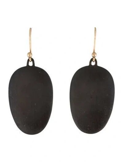 Pre-owned Ted Muehling Oxidized Bronze Large Chip Drop Earrings In Multi