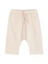 TEDDY &AMP; MINOU BEIGE STRETCH COTTON TROUSERS WITH DRAWSTRING