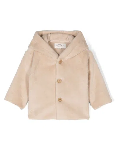 Teddy &amp; Minou Babies' Cardigan Effetto Pelo In Beige