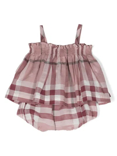 Teddy &amp; Minou Babies' Set With Must Check Print In Red