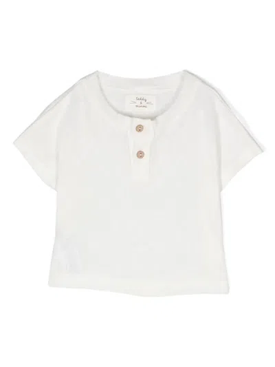 Teddy &amp; Minou Babies' White T-shirt With Buttons