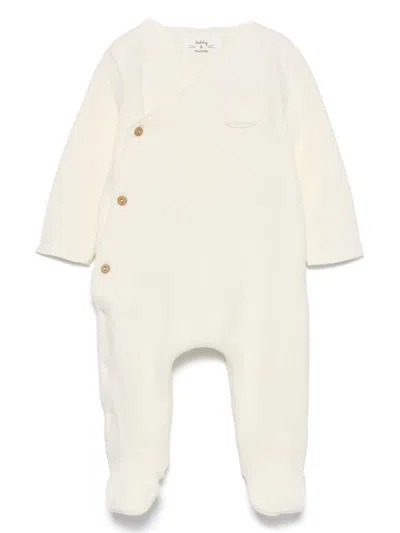 Teddy & Minou Babies' Appliqué-logo Pajama In White