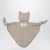 Teddy & Minou Beige Gauze Doudou With Kitten In Brown