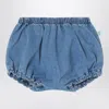 Teddy & Minou Blue Denim Cotton Culottes In Blue