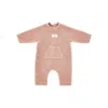 Teddy & Minou Bouclè Fabric Long Romper Suit Kids In Pink