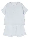 Teddy & Minou Button-plaque Cotton Tracksuit Set In Blue