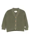 Teddy & Minou Buttoned Ribbed Jacket In Green