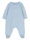 Teddy & Minou Cat-appliqué Long-sleeve Bodysuit In Blue