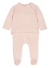 Teddy & Minou Cat-embroidered Cotton Trousers Set In Pink