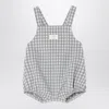 Teddy & Minou Checked Overall With T-shirt In Grey