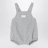 Teddy & Minou Checked Overall With T-shirt In Grey