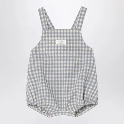 Teddy & Minou Babies' Checked Overall With T-shirt In Grey
